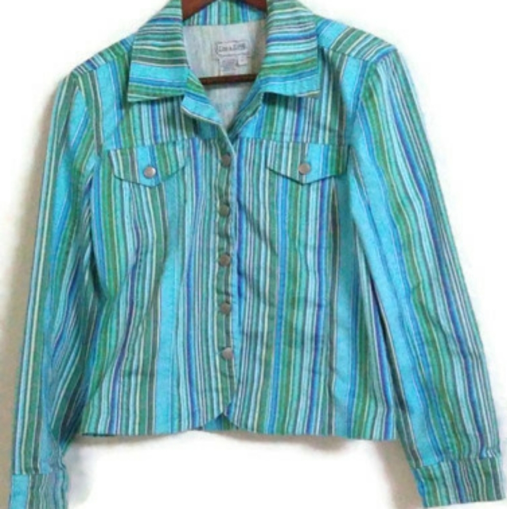Live a Little Striped Cotton Jacket.